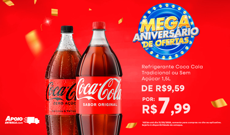 Refrigerante coca cola até 31/05
